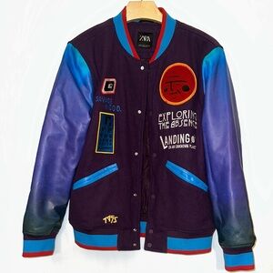 Zara Multicolor Varsity Jacket with Bold Patches